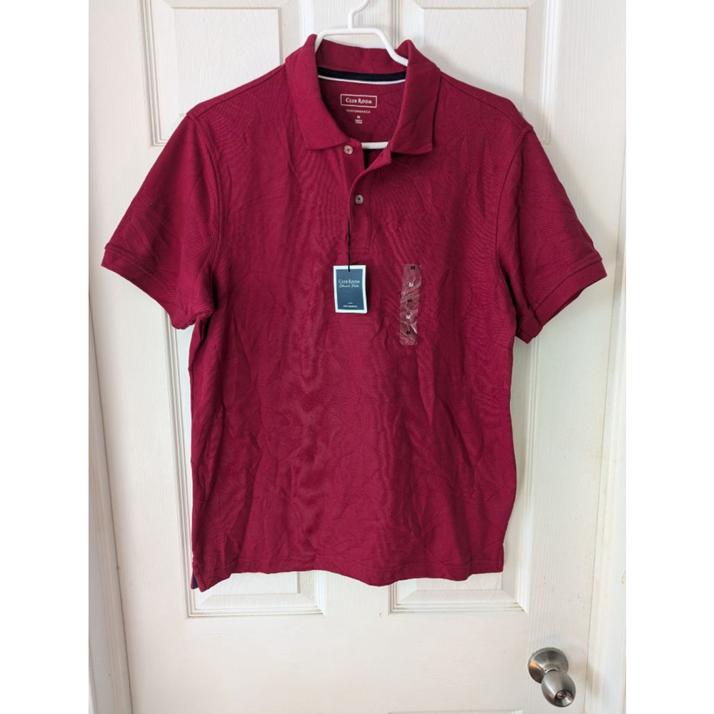 🌈Men's CLUB ROOM Red Performance Polo Shirt M NWT